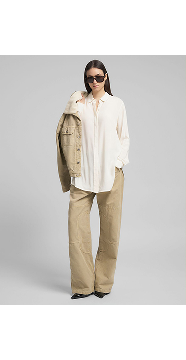 ストレートフィットロングシャツ